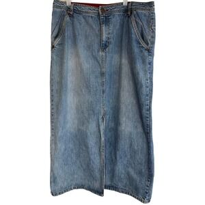 Vintage 1980's Bill Blass Long Denim Jean Skirt